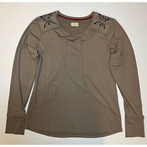 Catherine Malandrino Long Sleeve Athletic Top, Keyhole Back, Copper Size Large